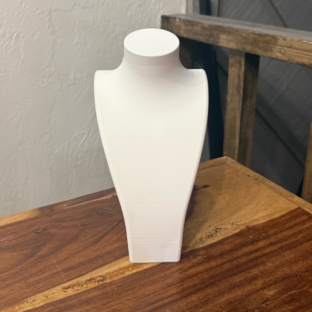Elegant White Necklace Display Bust